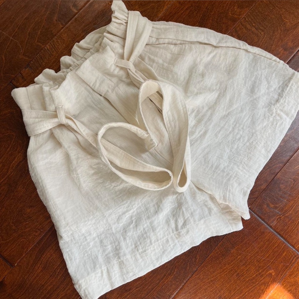a new day Cream Linen Shorts